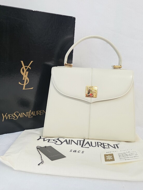 Yves Saint Laurent Handbags - Auth YSL Yves Saint Laurent 2Way Leather Top Handle Bag